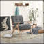 Fauteuil capitonné en tissu foncé-901949049