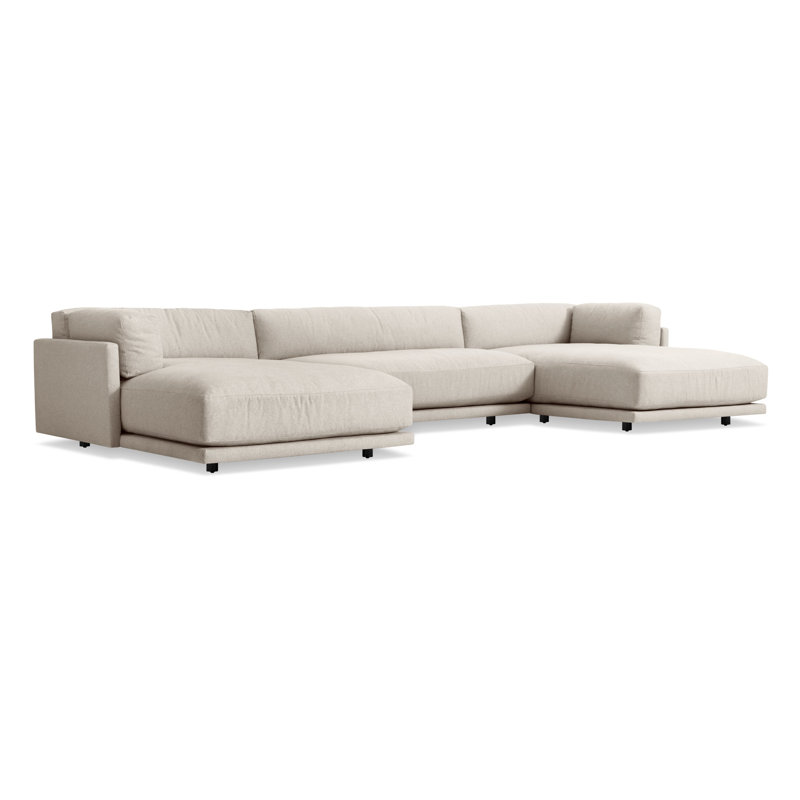 Canapé modulaire en U Sunday, Lin naturel Sanford