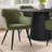 5-Piece Modern Round Dining Set With Black Pedestal Table And Upholstered Armchairs-238524234