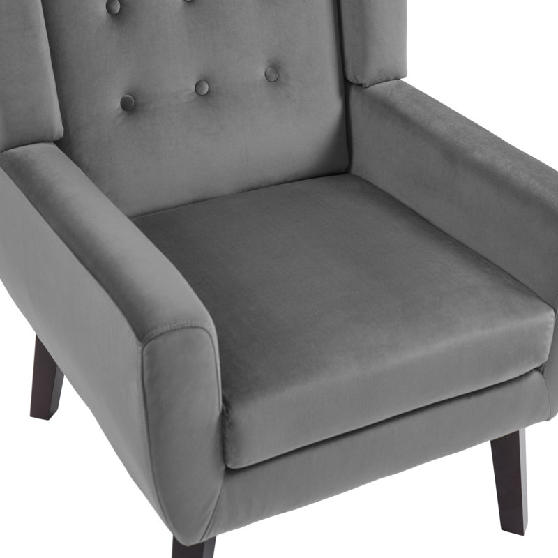 Fauteuil Jaqueze, Velours gris velours