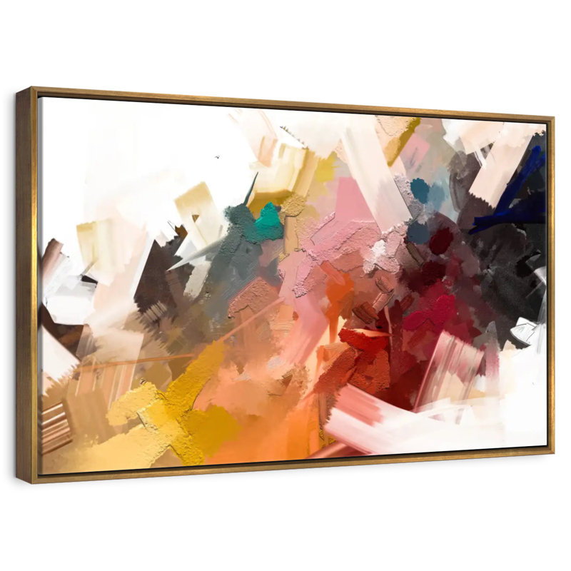 Large Giard Oil, Cadre flottant doré, 19 po x 13 po