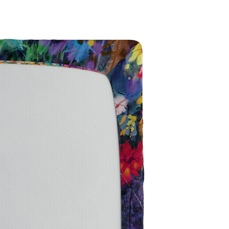 Microfiber Floral Fitted Sheet, Queen Fitted Sheet