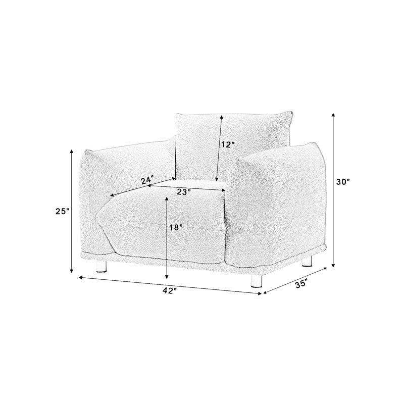 Fauteuil d'appoint simple moderne Sherpa, Brun