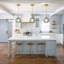 1-Light Pendant Light with Globe Glass Shade for Kitchen Island-1310455345