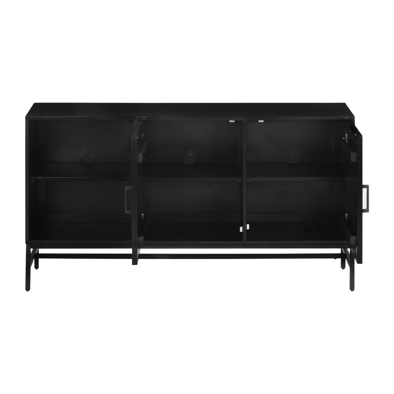 Meuble télé avec gestion des câbles Soleil, Noir