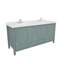 Meuble-lavabo double autoportant 71 po avec plateau en marbre d'ingénierie Efstathios-1422191689