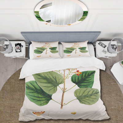 Vintage London Plants XII - Farmhouse Duvet Cover Set - Microfiber Polyester