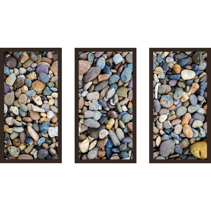 « water pierres 17 », ensemble de 3 reproductions de photos encadrées, H 33,5 po x l 52,5 po x P 1 po
