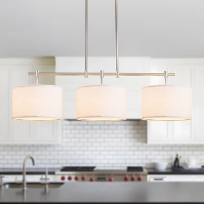 Konur 3 - Light Fabric Linear Kitchen Island Pendant