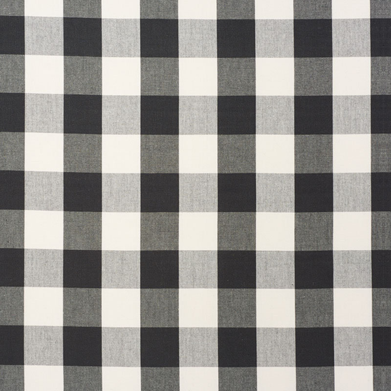 Camden Cotton Check Fabric, Black