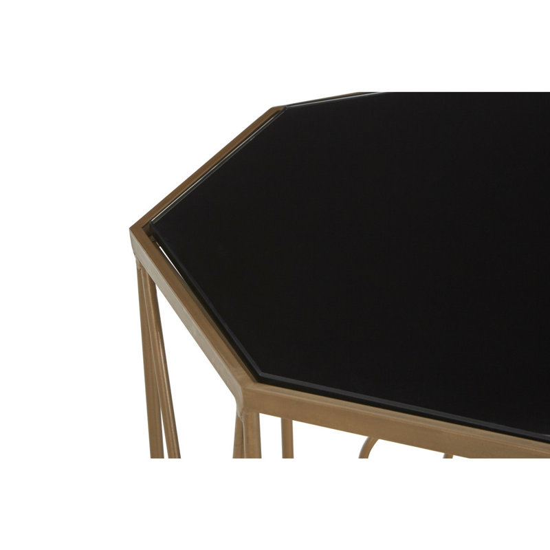 Cockrell Glass Top Drum Side Table Set