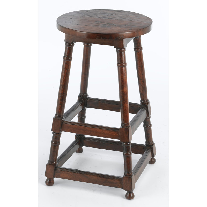 Fusae 28" Bar Stool, Pecan