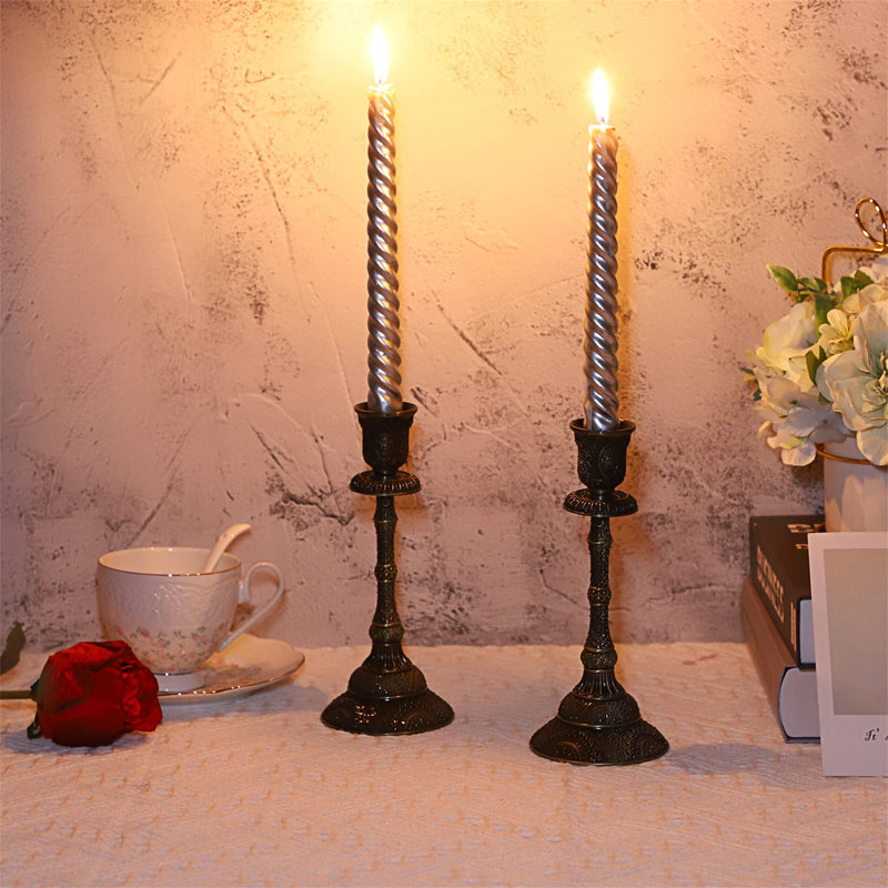 2 Piece Metal Tabletop Candelabra Set
