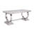 Edd Rectangular Dining Table in White and Mirrored Silver