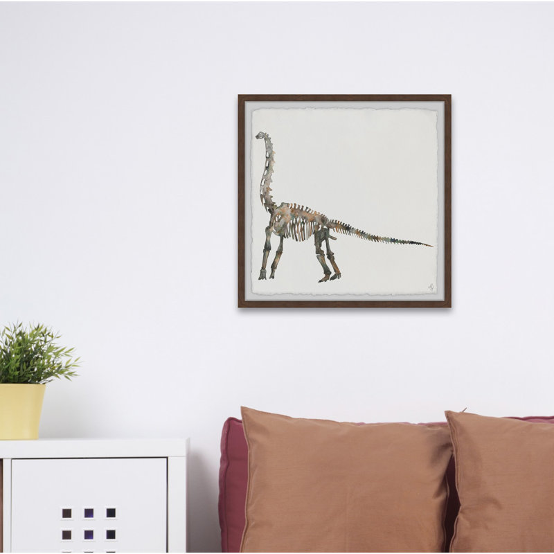 Silvio 'Brachiosaurus Skeleton' Framed Print, 18" H x 18" W x 1.5" D
