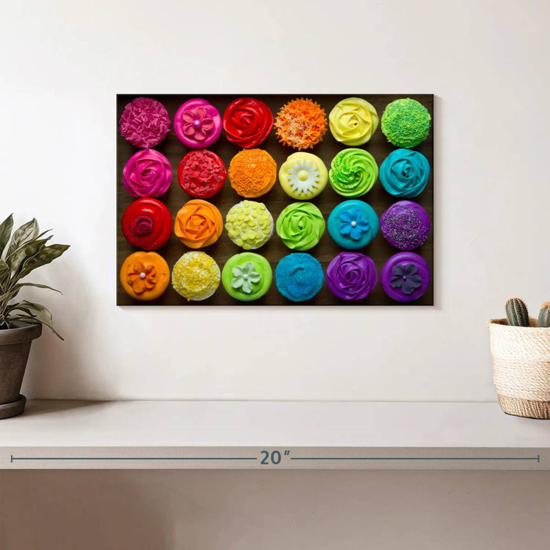 Yarlin Rainbow Cupcakes, 8" H x 12" W