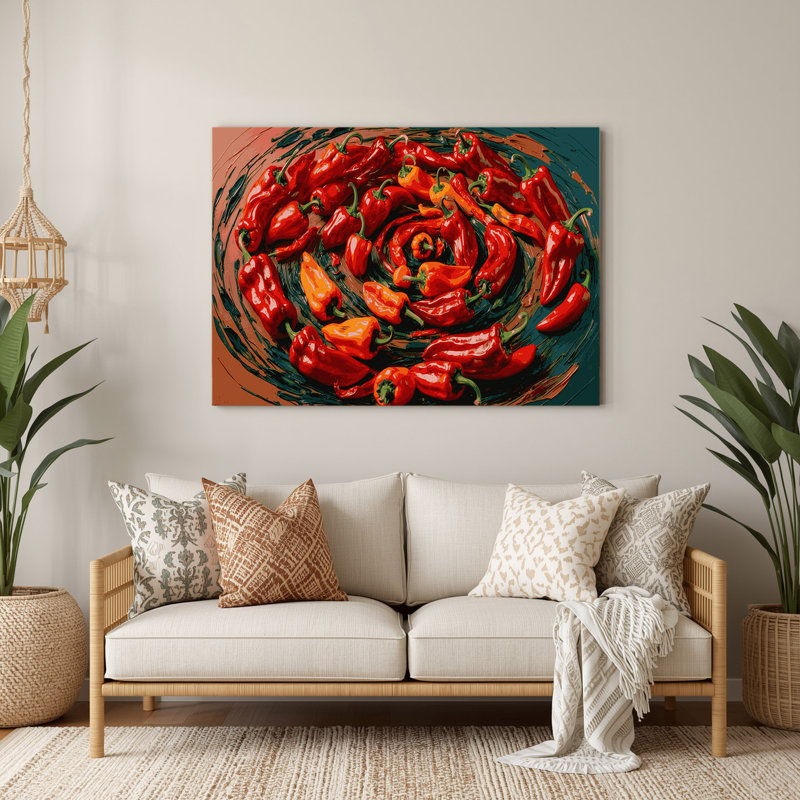 Légumes, piment, art mural brun Cayenne, H 12 po x l 18 po