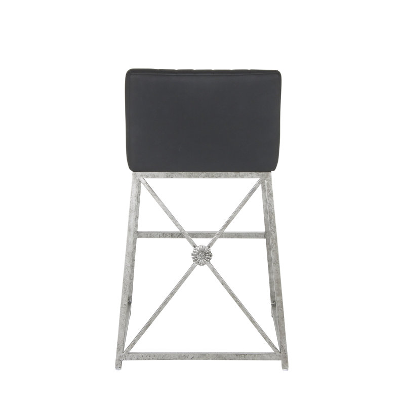 Medallion Stool, Black, Royal Silver, Counter Stool (26'' Seat Height)
