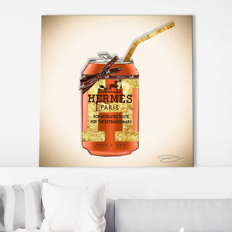 «Hermes Soda Can (Square)» par By Jodi - impression, Toile tendue, H 28 po x l 28 po x P 1,5 po