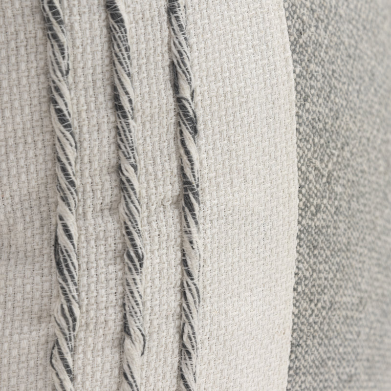  100% Cotton Throw Square Pillow Cover & Insert, Gray/White