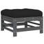  3 Piece Garden Lounge Set with Cushions Grey Solid Wood