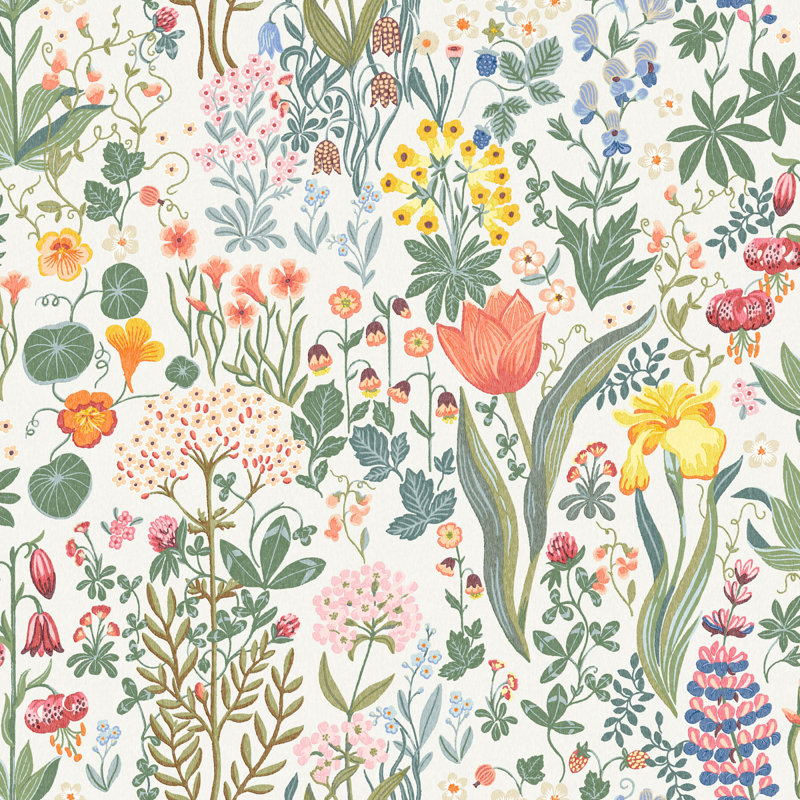 Papier peint Borestapeter Blomsterhav, Blanc