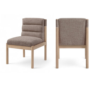 Eloura Linen Textured Fabric Upholstered Dining Chair