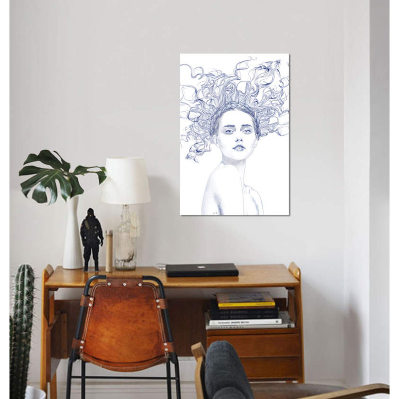 « blue summer », impression sur toile tendue, H 26 po x l 18 po x P 1,5 po, Pas de tapis, Toile tendue
