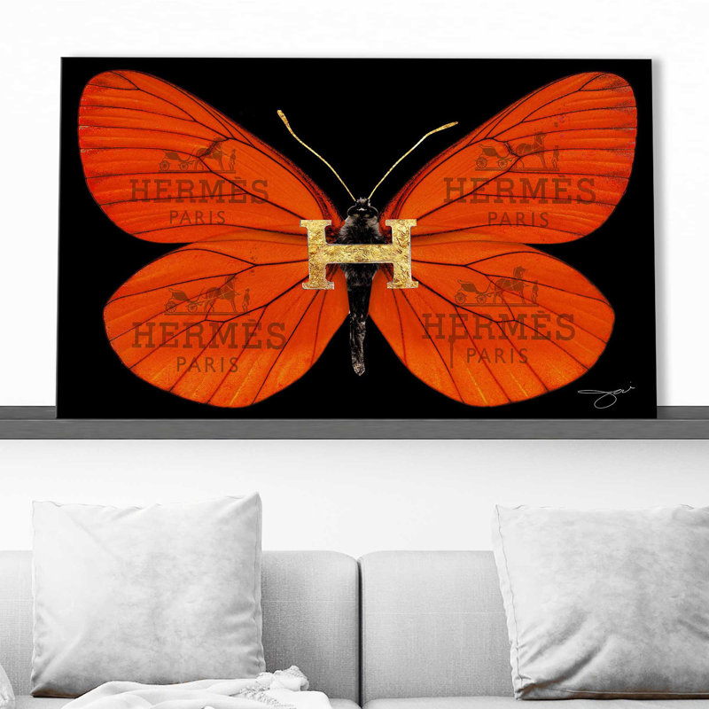 «Hermes Butterfly (Horizontal)» par Jodi - impression, Toile tendue, H 28 po x l 48 po x P 1,5 po