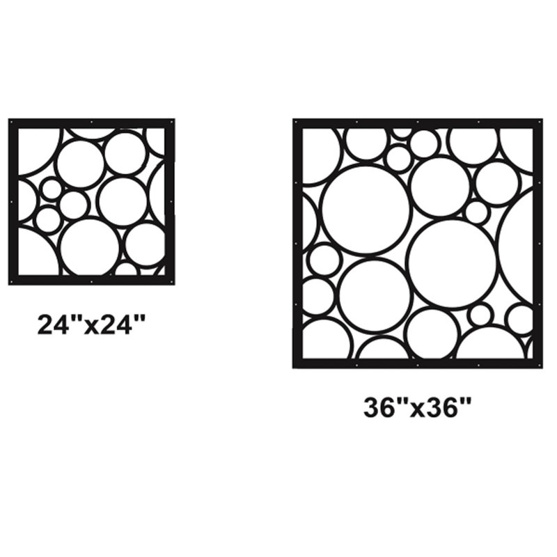 Big Circles Aluminum Laser-Cut Privacy Screen Panel  – Powder-Coated Outdoor Metal Wall Art, Decorative Garden Fence Privacy Divider