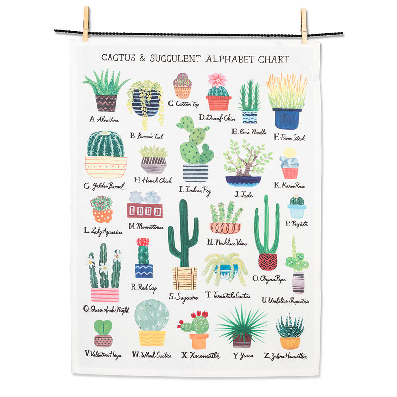 Torchon de cuisine Cactus Alphabet