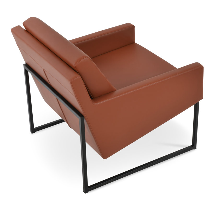 Fauteuil Nova en métal noir, Cannelle PPM-FR