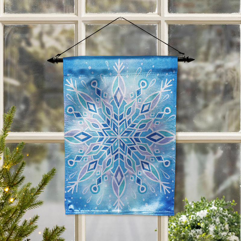 Drapeau de jardin vibrant flocon de neige
