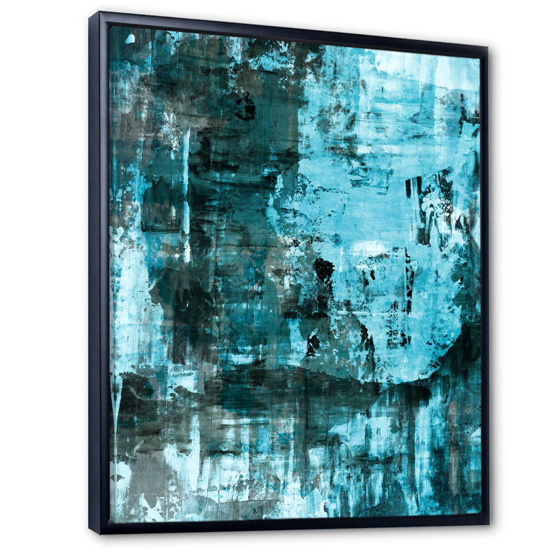 Art abstrait bleu, art abstrait bleu, Black Floater Frame