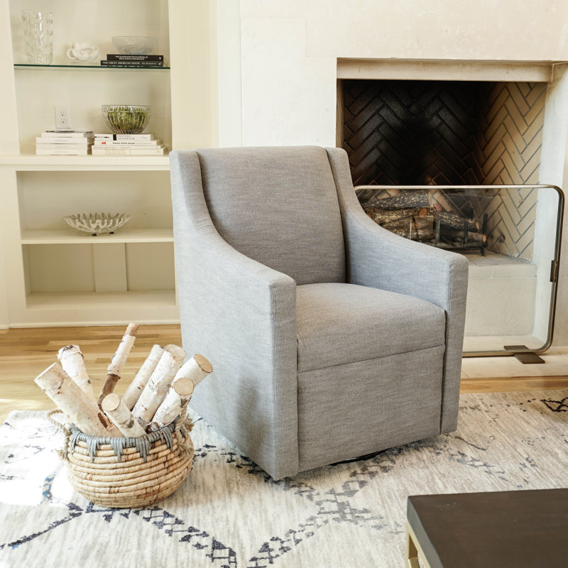 Kiffany Upholstered Swivel Armchair, Gray