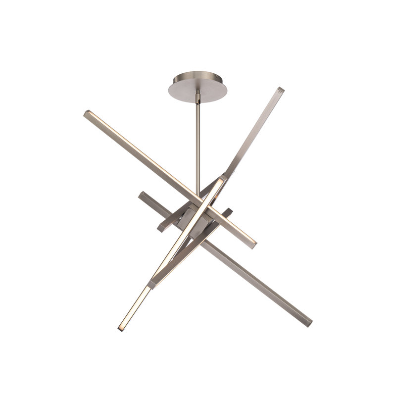 Rochelle 6-Light Chandelier, Brushed Nickel, 29"