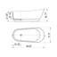 67-inch solid surface soaking bathtub with overflow for bathroom