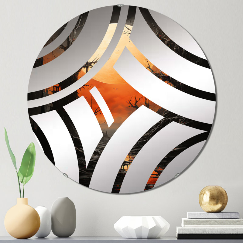 Watasha - Miroir décoratif à vague centrale, 23,6 po x 23,6 po