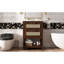 Meuble-lavabo de 24 po avec lavabo attaché, conception compacte et élégante, un tiroir profond pour le rangement, poignées en fer de haute qualité, montage facile pour adultes, 4 robinets, aspect contemporain brun foncé