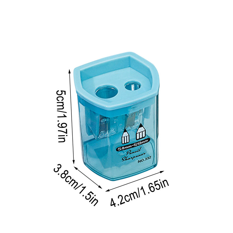 Taille-crayons transparent à double trou pour les enfants et les élèves du primaire
