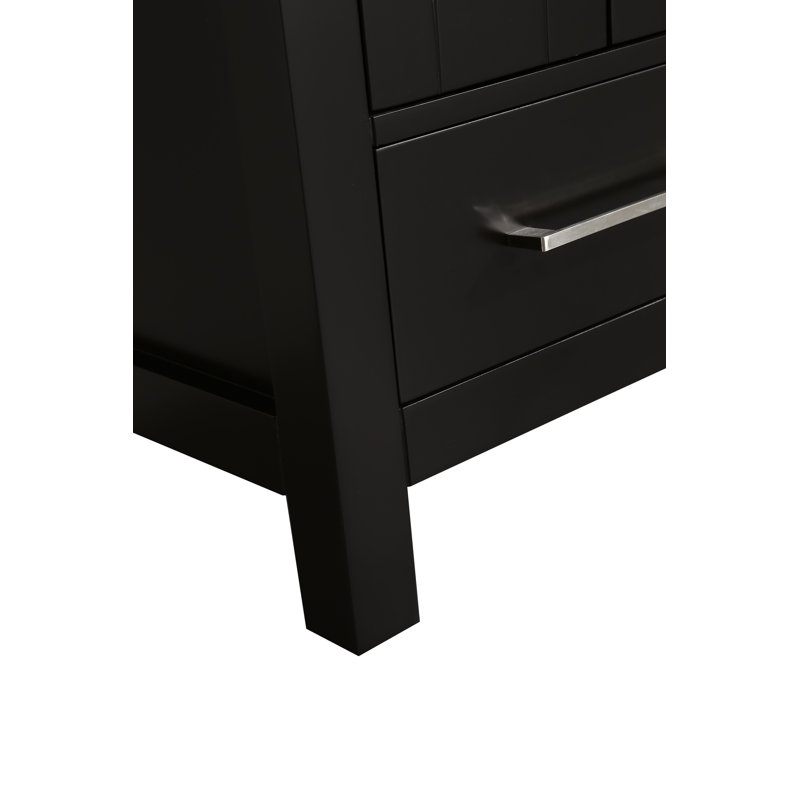 Eviva London 24"W x 18"D Bathroom Vanity with Undermount Porcelain Sink, Marble - White Carrara, Espresso
