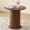 Table ronde pour 2 personnes, 80 cm, petite table de cuisine moderne sur pied central, gain de place, idéale pour un appartement ou une maison, brun