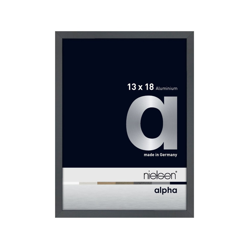 nielsen Alpha Aluminium Picture Frame, Polished Dark Grey, 13cm W x 18cm H
