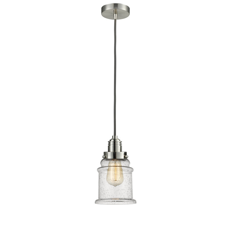 Cecil 1 - Light Single Pendant, Satin Nickel/Gray