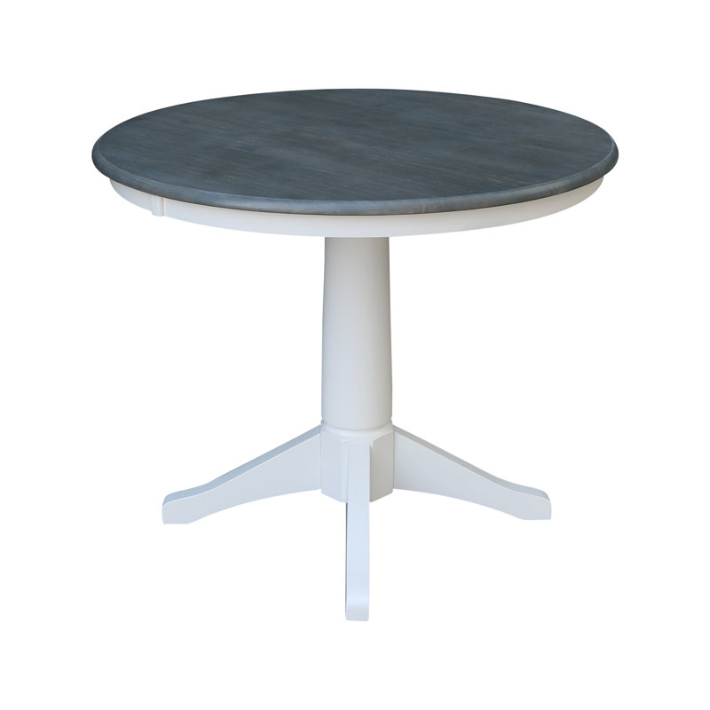Table de salle à manger Imilia, H 29,9 po x L 36 po x l 36 po, Gris chiné / Blanc