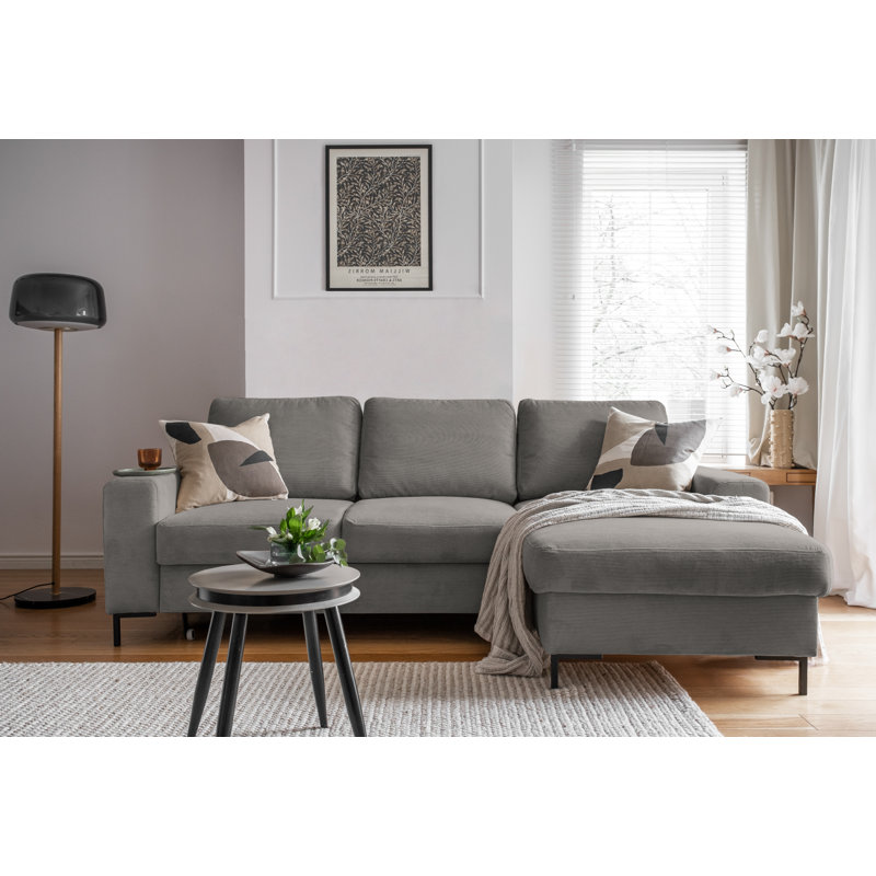 Lofty Lilly 4 seater Corner Sofa Bed, Light Grey, Right Hand Facing