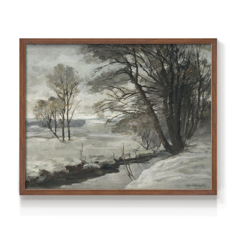 Paysages rétro-CCGXLXX-impression encadrée - réversible, H 16 po x l 20 po, Noyer