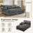 Helton Oversized Upholstered Gray Faux Rabbit Fur Flannel Sleeper Sofa Bed Lounge sofa with Armrests & Throw Pillows-478123836