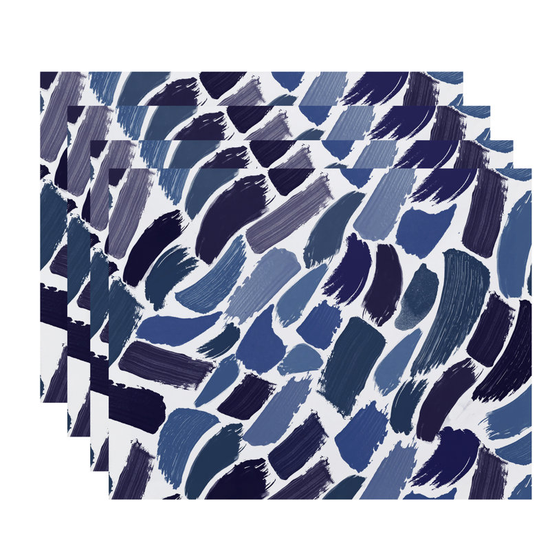 Ensemble de napperons 4 pièces Jhayden, Bleu