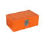 Ensemble de 2 boîtes de rangement, similicuir Heritage Motif, brun orange